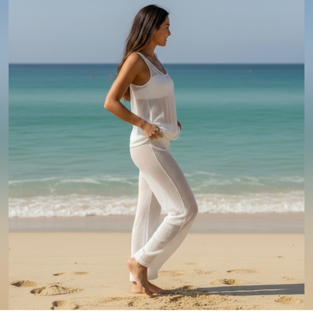 Hurley White Sheer Knit Beach Cover-Up Set - Picture 4 of 4